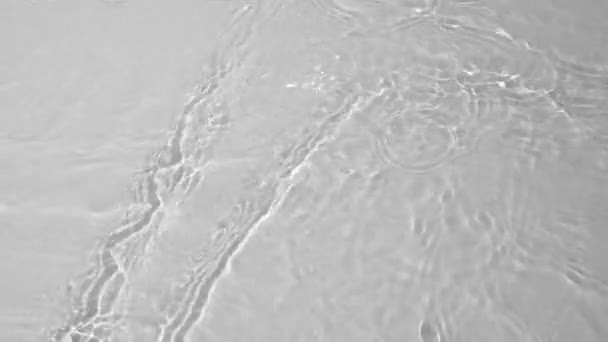 Transparent Clear Calm Water Surface Texture Waves Splashes Bubbles Trendy — стоковое видео