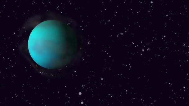 Абстрактна Червона Планета Обертається Рухається Тумані Абстрактна Концепція Простору Блакитна — стокове відео