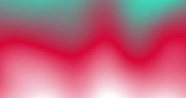 Abstract horizontal color gradient background with liquid style waves featured pink or red, turquoise and white. Seamless looping video animation