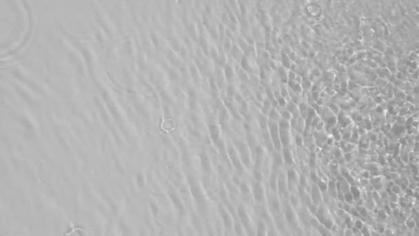 Transparent Clear Calm Water Surface Texture Waves Splashes Bubbles Trendy — Αρχείο Βίντεο