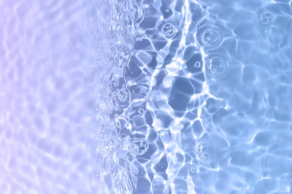 Transparent Clear Calm Water Surface Texture Waves Splashes Bubbles Trendy — Foto de Stock