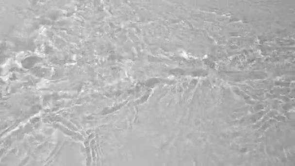 Transparent Clear Calm Water Surface Texture Waves Splashes Bubbles Trendy — Vídeo de Stock
