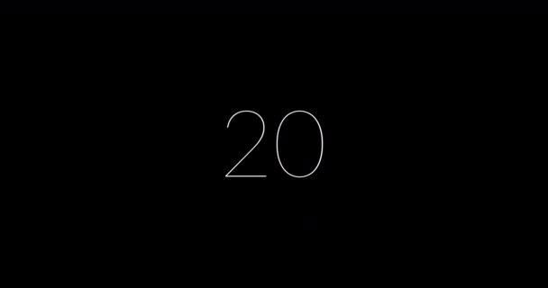 Countdown 100 Seconds Animation Resolution Animation Minimal Style White Numbers — Stok video