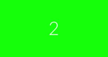 Countdown from 0 to 10 in 10 seconds animation. 4K resolution animation. Minimal style white numbers countdown on green background.