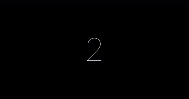 Countdown Seconds Animation Resolution Animation Minimal Style White Numbers Countdown — Vídeo de Stock
