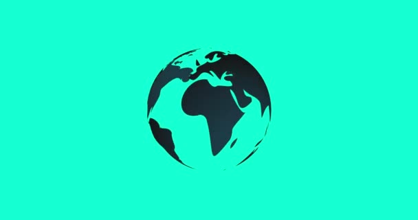 Digitalization Global Technology Concept Earth Icon Animation Spinning Futuristic Earth — Stock Video