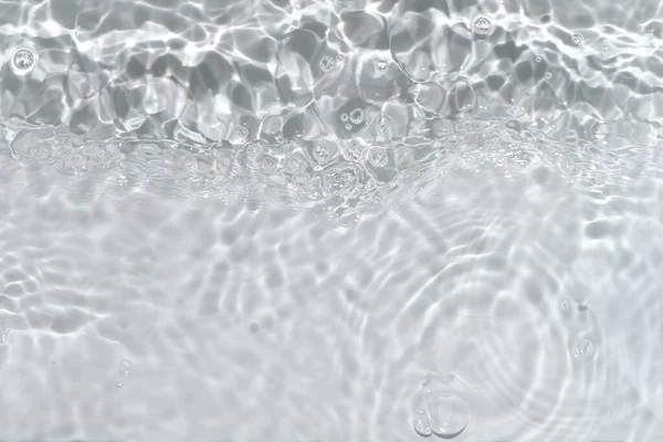 Transparent Clear Calm Water Surface Texture Waves Splashes Bubbles Trendy — 스톡 사진