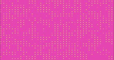 Bilimkurgu soyut 4K çözünürlüklü animasyon arkaplanı. Sarı noktalı giriş ya da geçiş pembe ya da fuşya arka planında rastgele sıralanır..