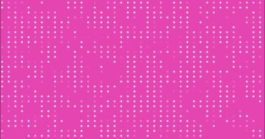 Bilimkurgu soyut 4K çözünürlüklü animasyon arkaplanı. Beyaz noktalı giriş ya da geçiş pembe ya da fuşya arka planında rastgele sıralanır..