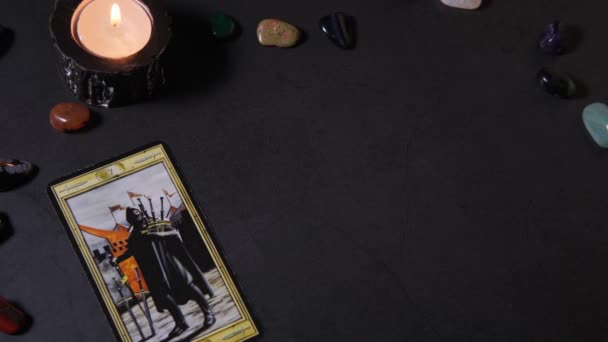 Hands Fortune Teller Woman Make Deal Future Help Tarot Cards — Stockvideo