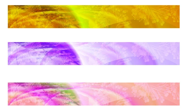 Tres banner abstracto — Vector de stock