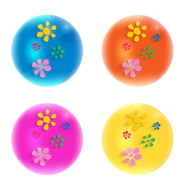 Abstract ball with flowers — Stock Vector
