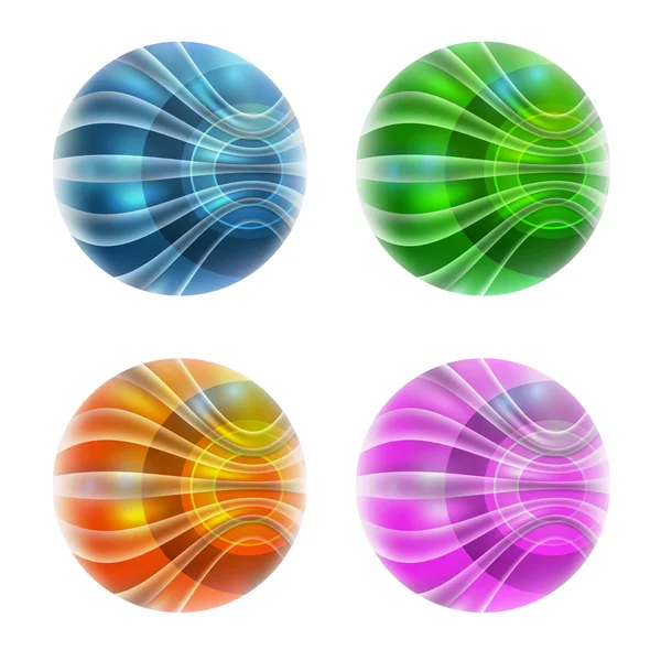 Conjunto de quatro bola abstrata — Vetor de Stock