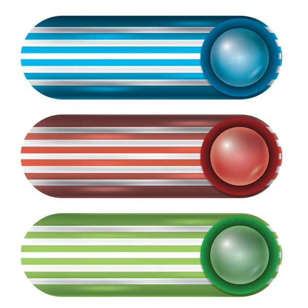 Three buttons — Stock Vector