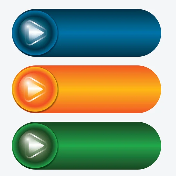 Trois boutons avec flèche — Image vectorielle