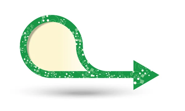 Casella di testo verde con freccia — Vettoriale Stock