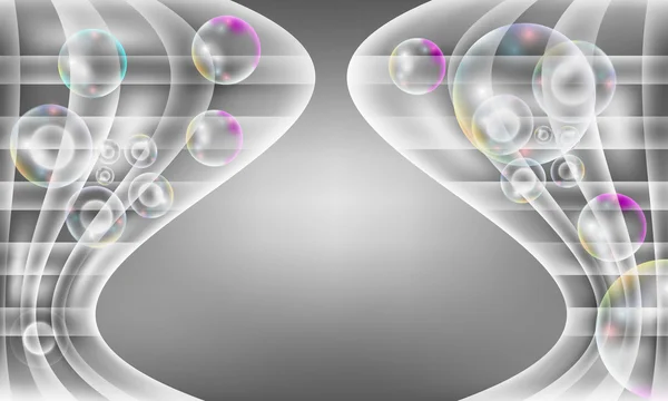 Grå abstrakt bakgrund med bubbla — Stock vektor