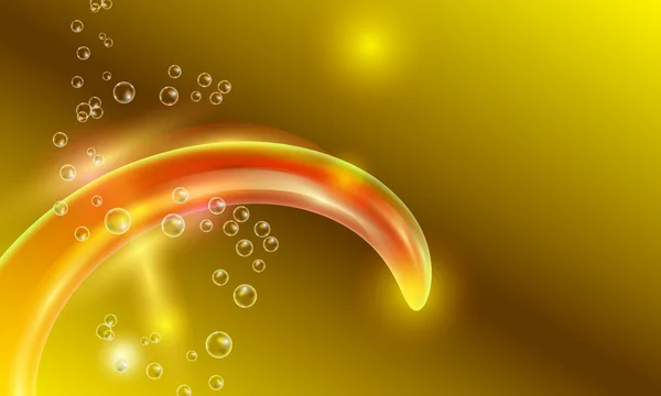 Золотой абстрактный фон с пузырем — стоковый вектор