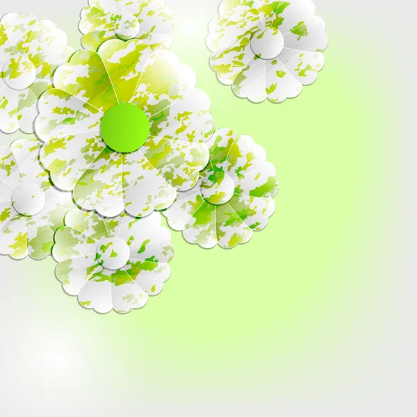 Vert fleurs abstraites fond — Image vectorielle