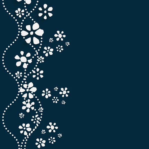 Fondo azul con flores — Vector de stock