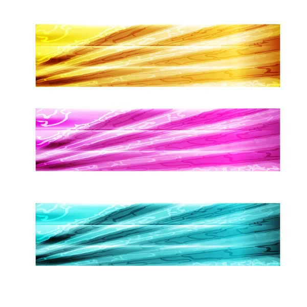 Tres banner abstracto — Vector de stock