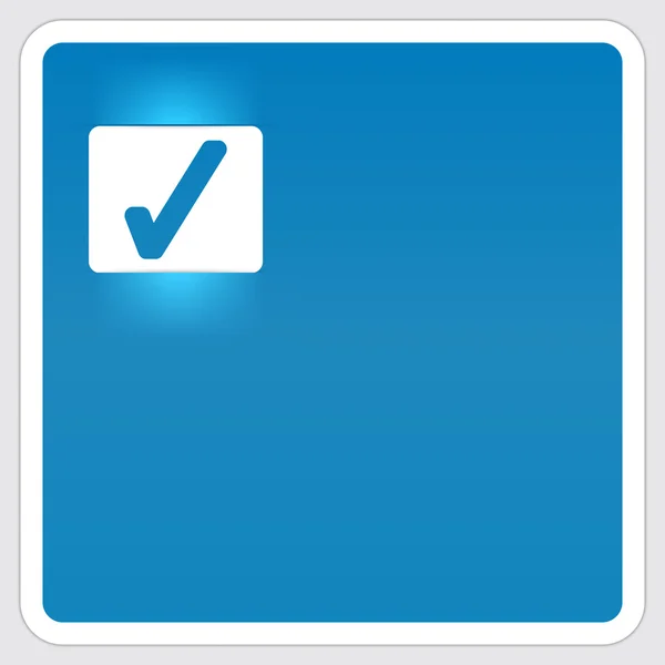 Casella di controllo blu per testo con casella di controllo — Vettoriale Stock