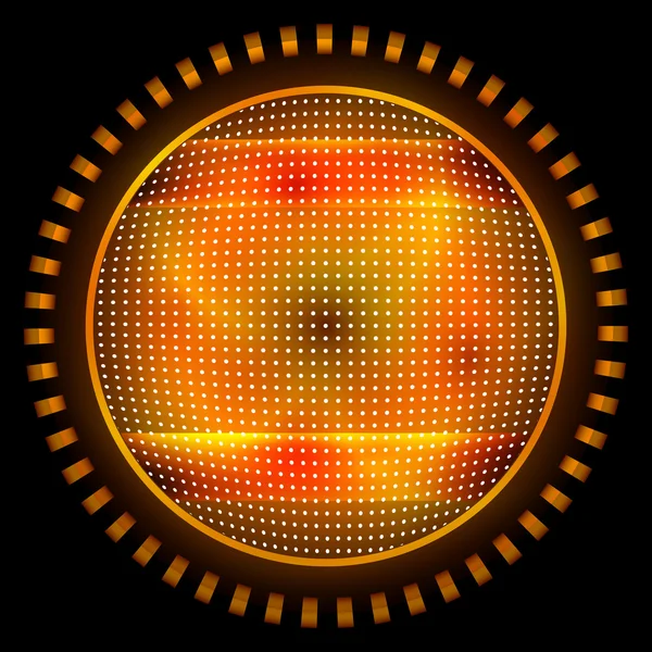 Laranja objeto círculo abstrato com grade — Vetor de Stock