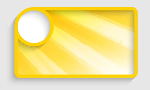 白い円ボックス付きの黄色のテキスト フレーム — ストックベクタ