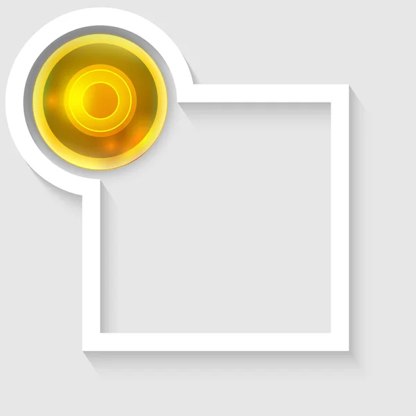 黄色の丸付きのテキスト ボックス — ストックベクタ