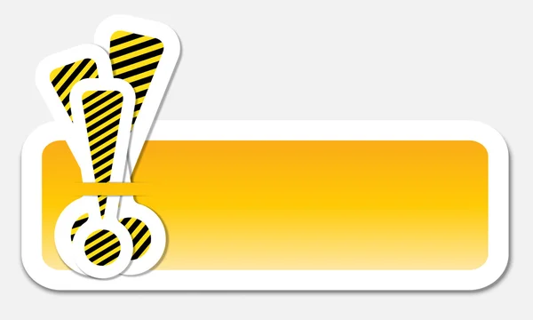 Marco de texto amarillo con signo de exclamación — Vector de stock
