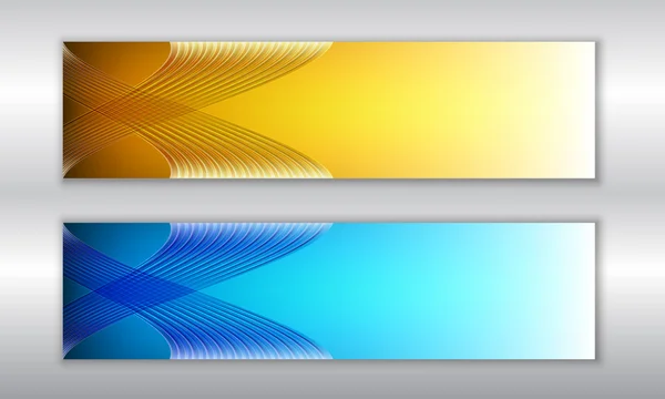 Banner abstract auriu și albastru — Vector de stoc