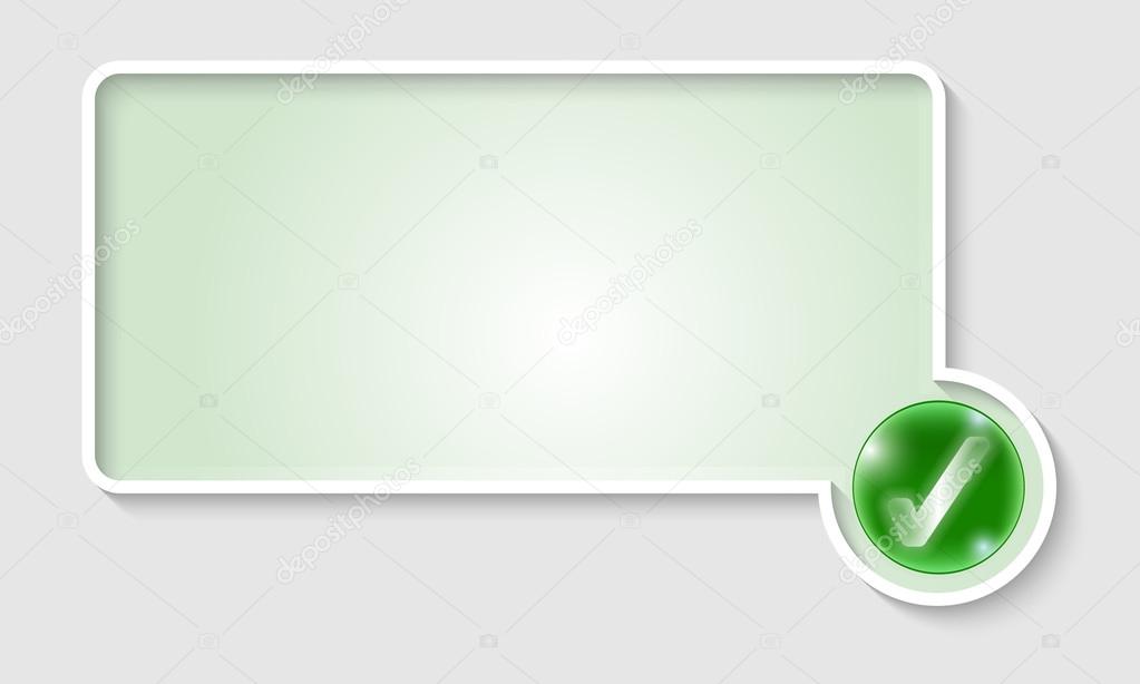 green text frame with check box