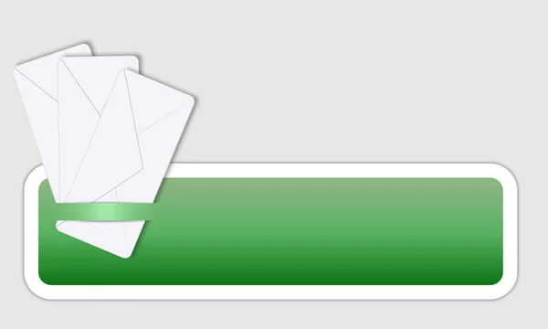 绿色框带有三个信封的文字 — 图库矢量图片