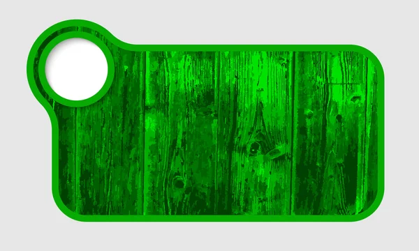 Green text frame with wood texture — Stock Vector