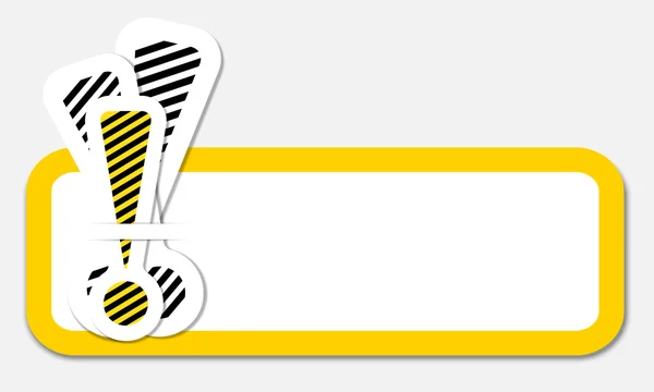 Žlutá textový rámeček s vykřičníkem — Stockový vektor