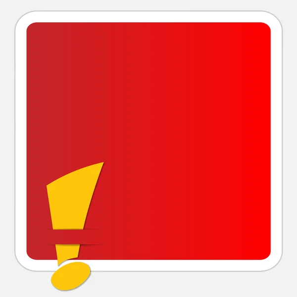 Cadre rouge avec point d'exclamation jaune — Image vectorielle