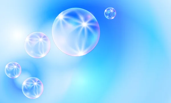 Transparente Blasen vor blauem Hintergrund — Stockvektor