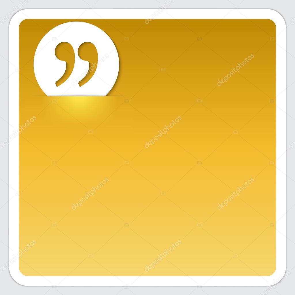 golden box for text and quotation marks