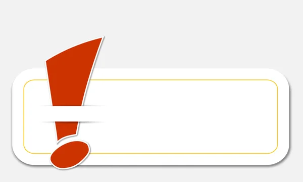 Weißes Textfeld mit Ausrufezeichen — Stockvektor