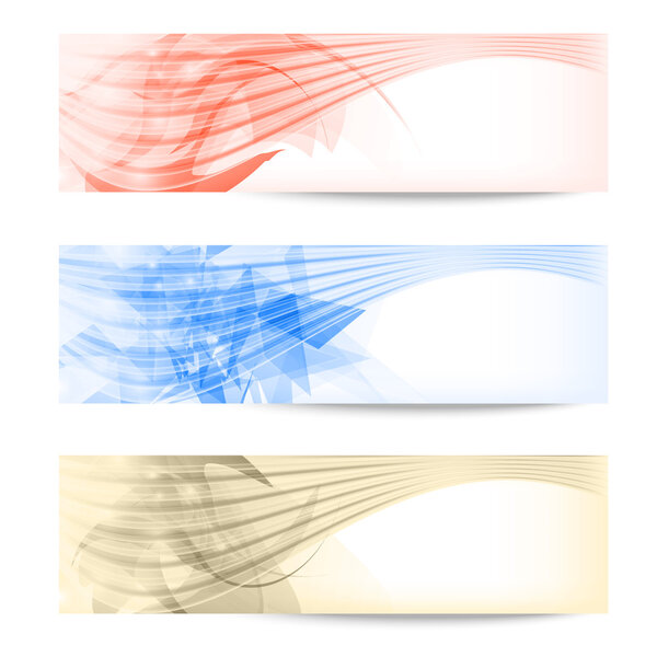 набор абстрактного цветного баннера
