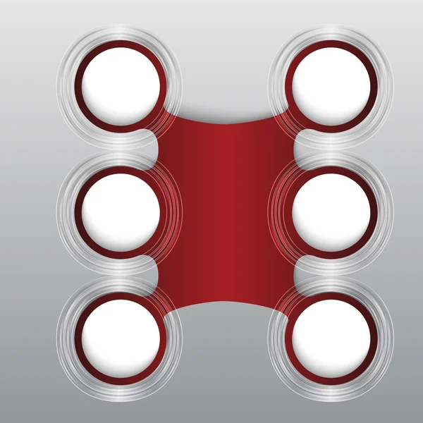 赤ベクトル円形オブジェクト — ストックベクタ