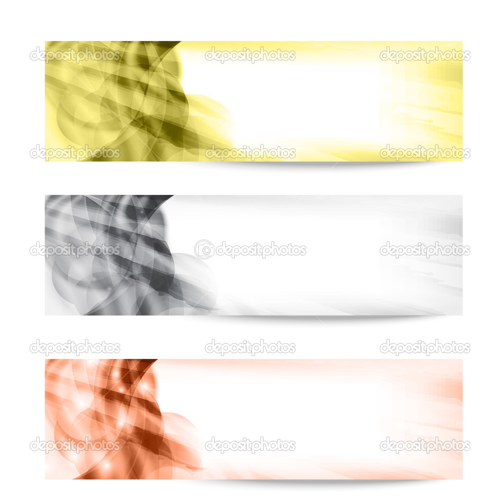 set vector abstract colored banner