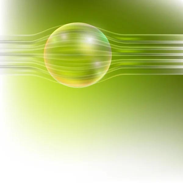 Fondo abstracto y bola transparente — Vector de stock