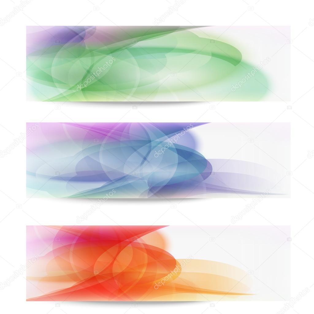 set colored abstract banner