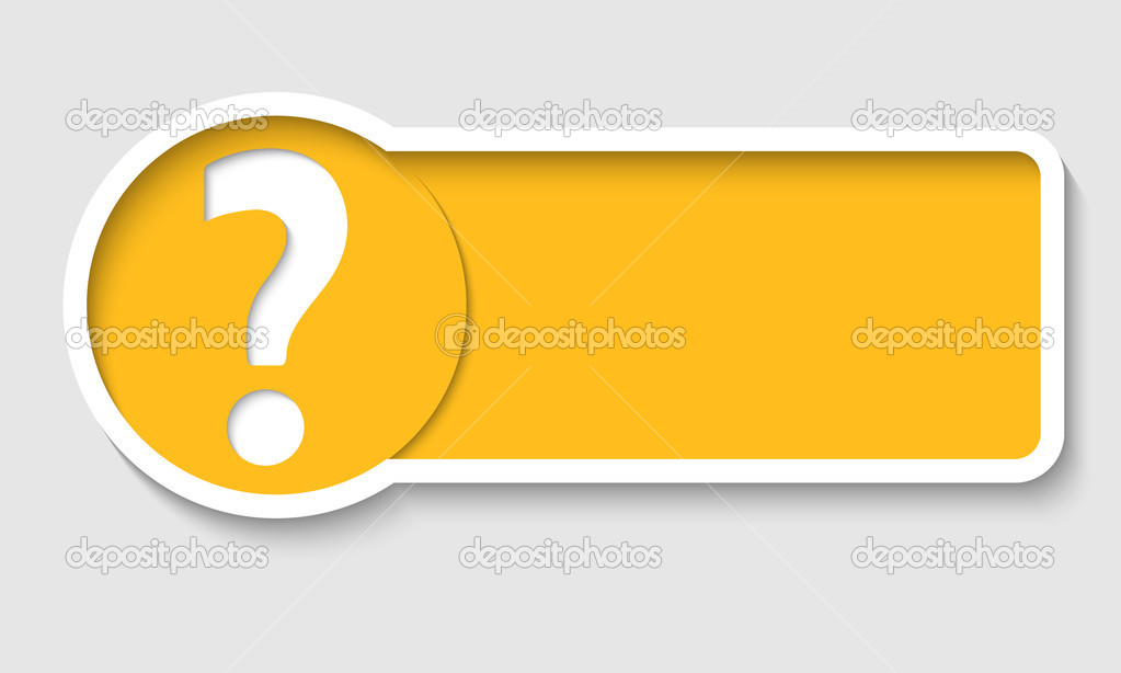 yellow text frame and question mark