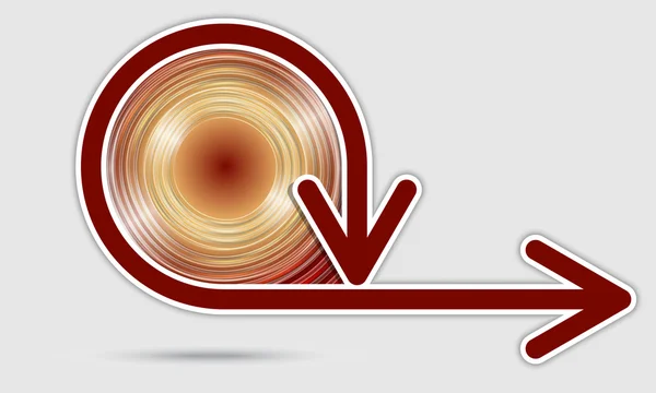 Circlular czerwone pole tekstowe z dwoma strzałkami — Wektor stockowy