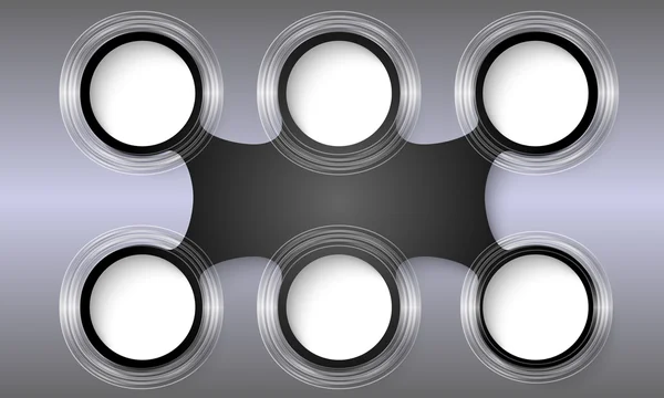 Black vector circular object and transparent circles — Stock Vector