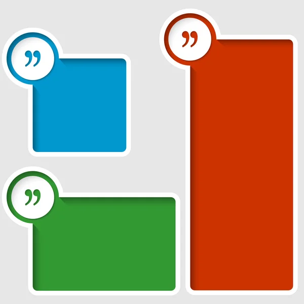 Cornici di testo colorate con virgolette — Vettoriale Stock