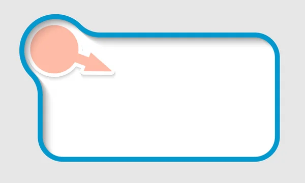 Marco de texto vector azul con flecha rosa — Vector de stock