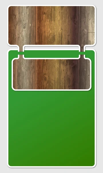2 つの木製パターンを持つテキスト ボックス — ストックベクタ